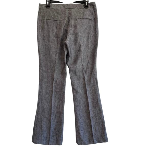 Theory Linen Wide Leg Pants gray Sz 8 High Rise Workwear Office Career Trousers - Picture 2 of 6